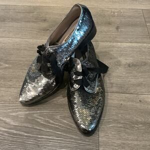 Louise Et Cie Lo-Adwin Womens Sequin Loafers US 7.5 Glam Disco Fairy Maximalist